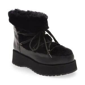 PALOMA BARCELÓ black Miska Genuine Shearling Winter Boots! Size 8.5!